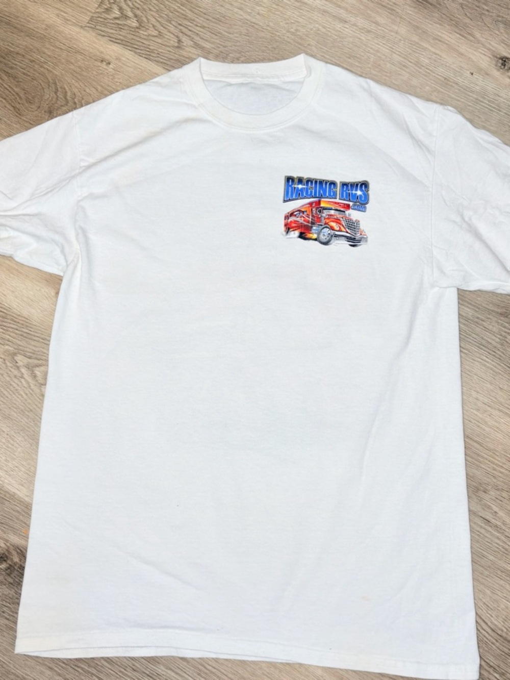 Racing RVs Graphic Tee | Mens Medium | Double Sided Racing Shirt